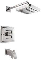 Pfister R898-WE Carnegie Tub and Shower Valve Trim Package with Single Metal Lev, Polished Chrome