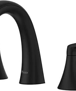 Pfister Rancho Matte Black Widespread Faucet with Drain
