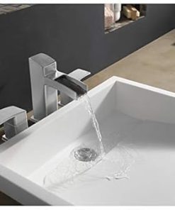 Pfister LG49DF0K Kenzo 2-Handle 8″ Widespread Waterfall Bathroom Faucet in Brushed Nickel, Water-Efficient Model 2