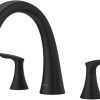 Pfister Weller Roman Bathtub Faucet (Valve Sold Separately), 2-Handle, 3-Hole, Matte Black Finish, RT65WRB
