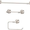 Pfister Willa 3-Piece Bathroom Hardware Set with Towel Bar, Towel Ring, and Toilet Paper Holder, Wall-Mounted, Brushed Nickel Finish, BTBWLL3K