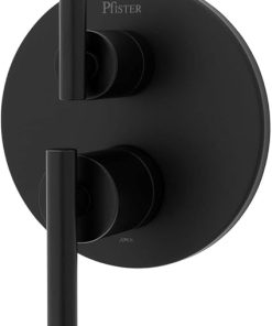 Pfister Contempra Stacked Shower Two Handle Diverter Trim in Matte Black (Valve Not Included)