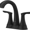 Pfister Vaneri Bathroom Sink Faucet, 4-Inch Centerset, 2-Handle, 3-Hole, Matte Black and Brushed Gold Finish, LF048VRIBBG 3