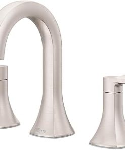 Pfister Vaneri Bathroom Sink Faucet, 8-Inch Widespread, 2-Handle, 3-Hole, Spot Defense Brushed Nickel Finish, LF049VRIGS