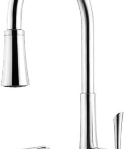 Pfister Mystique 1-Handle Pull-Down Kitchen Faucet with Soap Dispenser, Polished Chrome