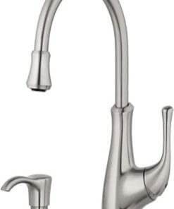 Pfister Vosa Stainless Steel 1-handle Deck Mount High-arc Kitchen Faucet