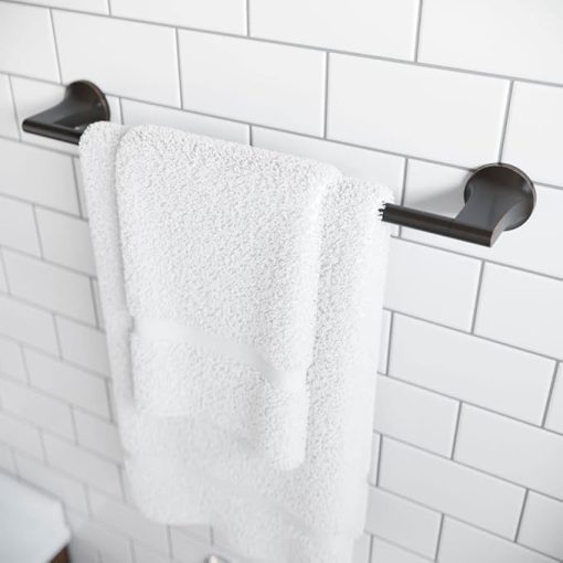 Pfister Pfirst Modern Bath Towel Bar for Bathroom, 18-Inch, Wall-Mounted, Screw-In, Tuscan Bronze Finish, BTBPFM1Y - Image 2