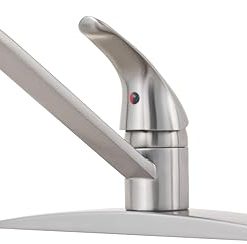 Pfister G134-144S Pfirst Series Single Handle 4-Hole Kitchen Faucet with Sidespray, Stainless Steel
