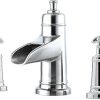 Pfister LF-WL2-230C Classic 2-Handle 4″ Centerset Bathroom Faucet in Polished Chrome, 1.2gpm 3