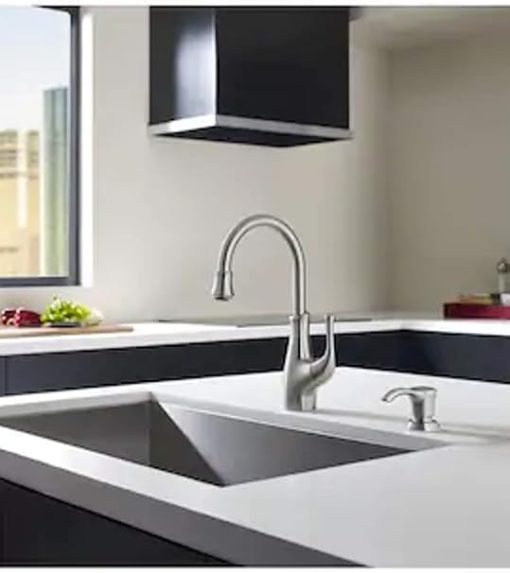 Pfister Vosa Stainless Steel 1-handle Deck Mount High-arc Kitchen Faucet - Image 2