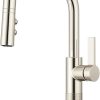 Pfister Tamera Kitchen Faucet with Pull Down Sprayer and Soap Dispenser, Single Handle, High Arc, Tuscan Bronze Finish, F5297TAY 4
