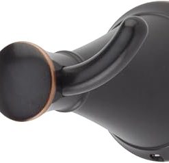 Pfister Saxton Double Hook Bathroom Towel Hook, Wall-Mounted, Screw-In, Tuscan Bronze Finish, BRHGL1Y