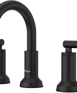 Pfister Capistrano Bathroom Sink Faucet, 8-Inch Widespread, 2-Handle, 3-Hole, Spot Defense Matte Black Finish, LF049CSOSDB