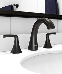 Pfister Rancho Matte Black Widespread Faucet with Drain 2