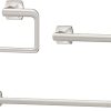 Pfister Vaneri 3-Piece Bathroom Hardware Set with Towel Bar, Towel Ring, and Toilet Paper Holder, Wall-Mounted, Spot Defense Brushed Nickel Finish, BTBVRI3GS
