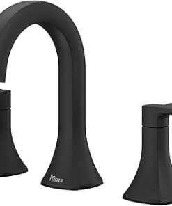 Pfister Vaneri Bathroom Sink Faucet, 8-Inch Widespread, 2-Handle, 3-Hole, Matte Black Finish, LF049VRIBB