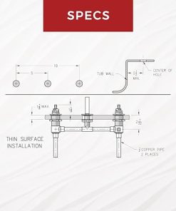 Pfister 0X6050R High Flow Rough-In Only, 1/2″ Sweat Inlets x 1/2″ Sweat Outlets, 10″ Fixed Centers, .5 (Packaging may vary) 2