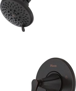 Pfister LG89-7WD Woodbury Shower Only Trim Package with 1.8 GPM Multi Function Shower Head with SecurePfit Anti-Wobble Handle, Pforever Seal, and Spot Defense - Tuscan Bronze