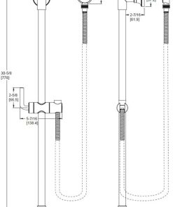 Pfister HSK-40SHW Modern Round 30″ Slide Bar with 60″ Hose – Brushed Gold 2