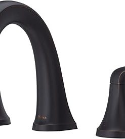 Pfister LG49-MCA0 McAllen 1.2 GPM Widespread Bathroom Faucet with Pfast Connect, Pforever Seal Valves, Spot Defense, and TiteSeal – Includes Push & Seal Drain Assembly - Tuscan Bronze