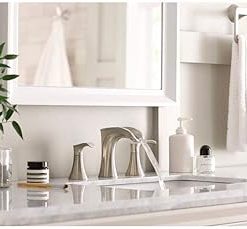 Pfister LF-049-BRKK Brea 8” Widespread 2-Handle Waterfall Bathroom Faucet in Brushed Nickel 2