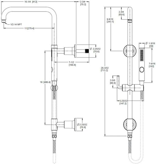 Pfister HSK-70SHW Modern Round Retrofit Shower with Hand Shower, Slide Bar, Shower Arm, and Hose - Brushed Nickel - Image 2