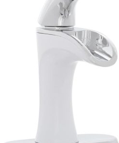 Pfister Brea Single Handle Waterfall Faucet White & Chrome