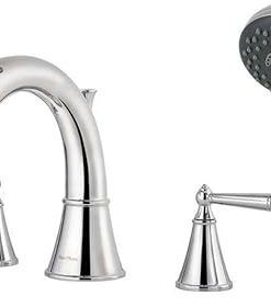 Saxton Two Handle Deck Mount Roman Tub Faucet Trim Finish: Polished Chrome