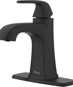 Pfister Bellance Bathroom Sink Faucet, Single Handle, Single Hole or 3-Hole, Matte Black Finish, LF042BLLB