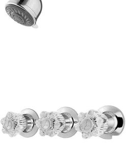 Pfister 801-WS-BDCC Bedford 3-Handle/Spray Tub & Shower Faucet, Polished Chrome