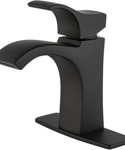 Pfister Venturi Bathroom Sink Faucet, Single Handle, Single Hole or 3-Hole, Matte Black Finish, LF042VNBB 2