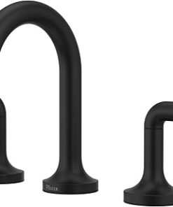 Pfister Zeelan Bathroom Sink Faucet, 8-Inch Widespread, 2-Handle, 3-Hole, Matte Black Finish, LF049ZLB