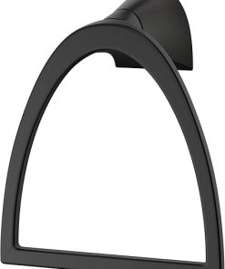 Pfister Karci Towel Ring, Hand Towel Holder for Bathroom, Wall-Mounted, Screw-In, Matte Black Finish, BRBKA0B