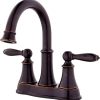 Pfister Selia Bathroom Sink Faucet, 4-Inch Centerset, 2-Handle, 3-Hole, Tuscan Bronze Finish, LF048SLYY 4