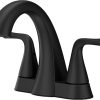 Pfister Willa Bathroom Sink Faucet, 4-Inch Centerset, 2-Handle, 3-Hole, Spot Defense Matte Black Finish, LF048MALSDB