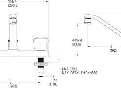 Pfister Pfirst Series 2-Handle Kitchen Faucet, Polished Chrome 2