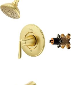 Pfister Willa Tub & Shower Trim Kit, Valve and Cartridge Included, 1-Handle, Brushed Gold Finish, 8P8WS2MALSBG