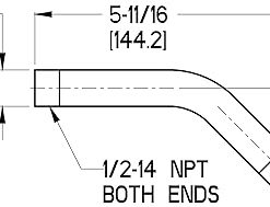 Pfister Replacement Standard Shower Arm (Flange Not Included), Wall Mount, Angled, Brushed Gold Finish, 973030BG 2