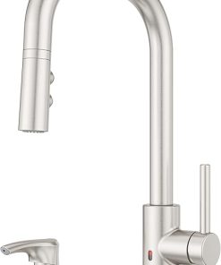 Pfister Zanna Touchless Kitchen Faucet with Pull Down Sprayer and Soap Dispenser, Single Handle, High Arc, Spot Defense Stainless Steel Finish, F529EZN3GS