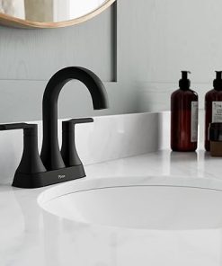 Pfister Vaneri Bathroom Sink Faucet, 4-Inch Centerset, 2-Handle, 3-Hole, Matte Black Finish, LF048VRIBB 2