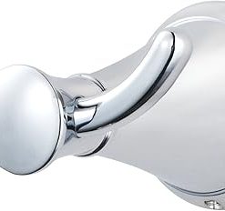 Pfister Saxton Double Hook Bathroom Towel Hook, Wall-Mounted, Screw-In, Polished Chrome Finish, BRHGL1C