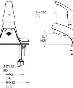 Pfister LG1425000 Pfirst Series Single Control 4 Inch Centerset Bathroom Faucet in Polished Chrome, Water-Efficient Model 2