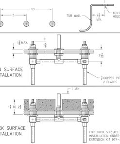 Pfister JX6-050R Pfirst Series Two-Handle Roman Tub Valve 2