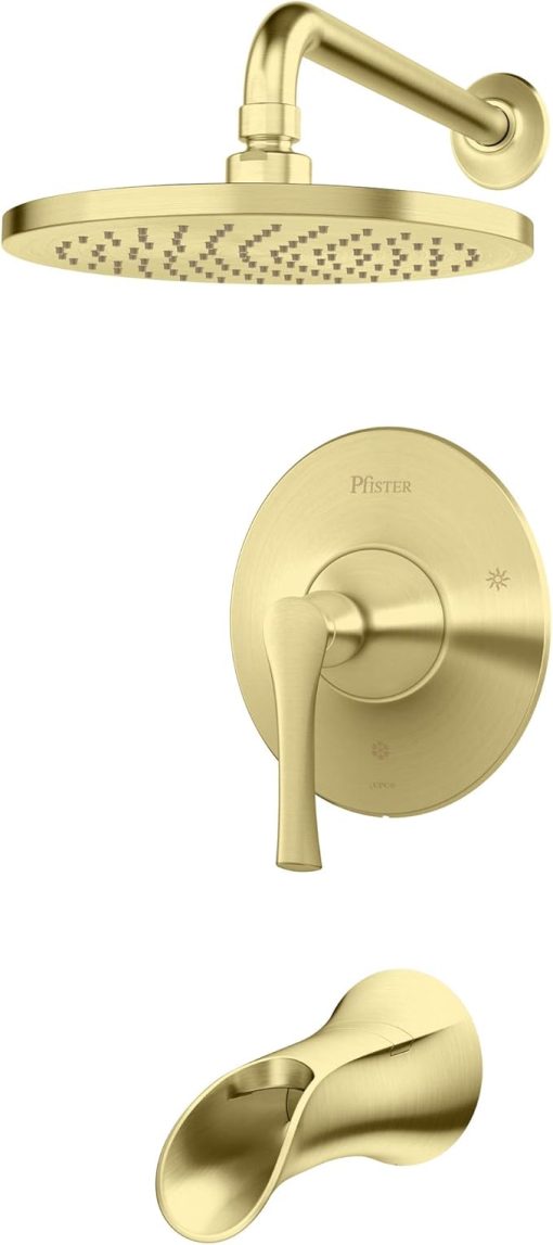 Pfister LG89-8RHBG Rhen 1-Handle Tub & Shower Trim, Brushed Gold
