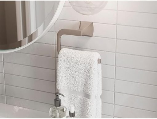 Pfister BRB-SSQ Soft Square 6-7/8" Wall Mounted Towel Ring - Brushed Gold - Image 2