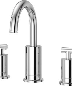Pfister LG49-NCP Contempra 1.2 GPM Widespread Bathroom Faucet with Pforever Seal, Pfast Connect, and Push and Seal Technologies - Includes Pop-Up Drain Assembly - Polished Chrome