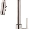 Pfister Stellen Bar Faucet with Pull Down Sprayer, Single Handle, High Arc, Stainless Steel Finish, LG572SAS