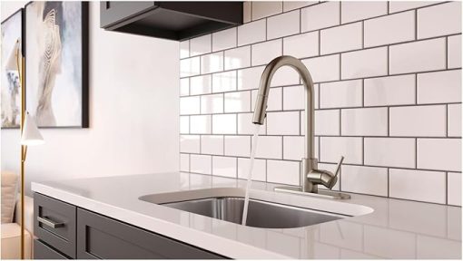 Pfister GT529-BI Brislin 1.8 GPM Single Hole Pull Down Kitchen Faucet with AutoDock Sprayhead, Pfast Connect, and Pforever Seal Valves - Stainless Steel - Image 2