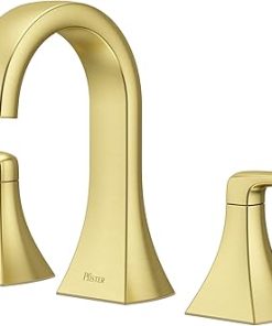 Pfister Bruxie Bathroom Sink Faucet, 8-Inch Widespread, 2-Handle, 3-Hole, Brushed Gold Finish, LF049BIEBG