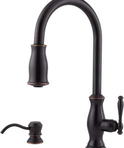 Pfister GT529TMY Hanover Integrated 1-Handle Pull-Down Kitchen Faucet with Soap Dispenser in Tuscan Bronze